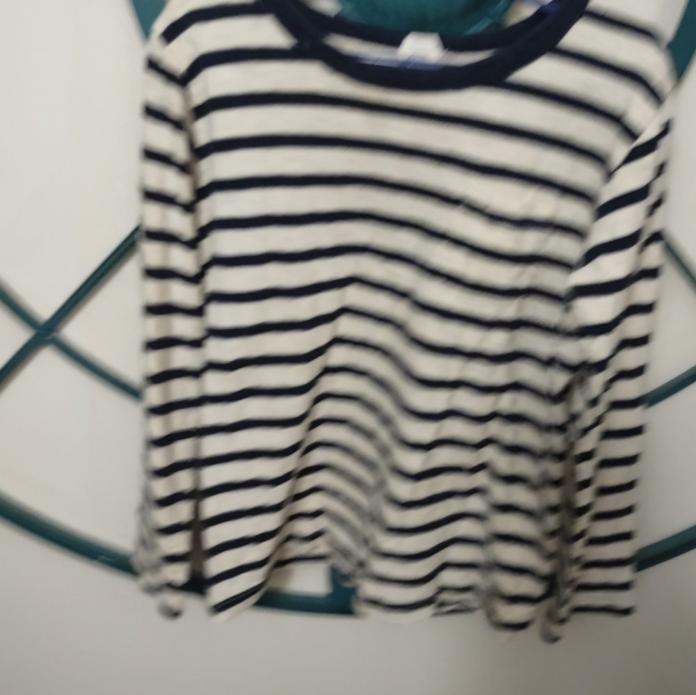 Crew for boys striped blue and white long sleeve T size 5